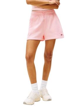 Tommy Jeans Script Shorts in Pink für Damen.