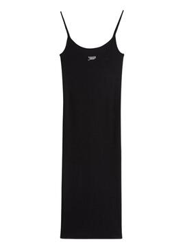 Kleid Tommy Jeans Script Strap Schwarz für Damen
