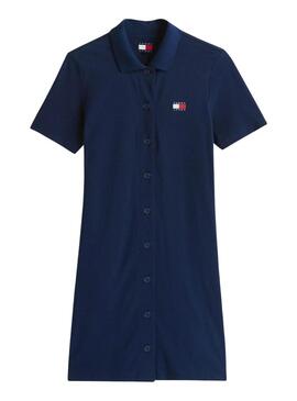 Kleid Tommy Jeans Pique Polo in Blau für Damen