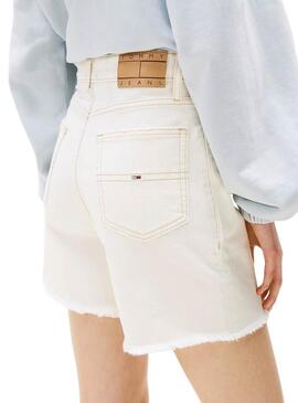 Bermudas Tommy Jeans Mom weiß für Damen