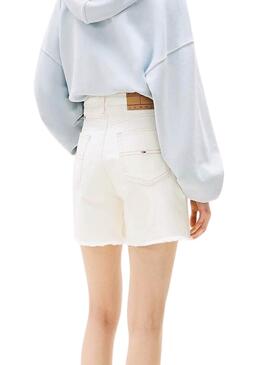 Bermudas Tommy Jeans Mom weiß für Damen