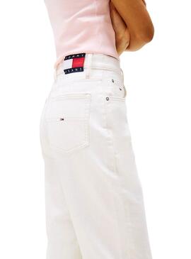 Weiße Tommy Jeans Mom Jeans für Damen