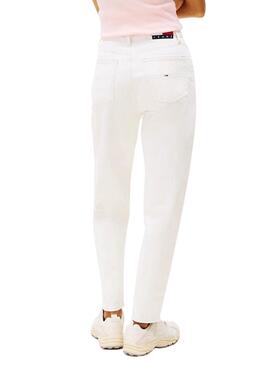 Weiße Tommy Jeans Mom Jeans für Damen