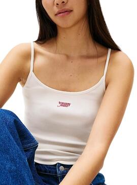 Tommy Jeans Strappy weißes T-Shirt für Damen.