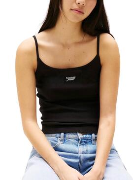 Schwarzes Tommy Jeans Trägertop für Damen