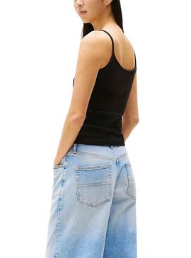 Schwarzes Tommy Jeans Trägertop für Damen