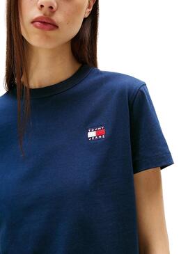T-shirt Tommy Jeans Badge blau für Damen