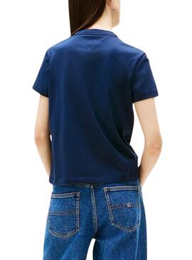 T-shirt Tommy Jeans Badge blau für Damen