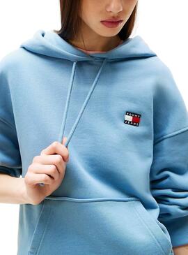 Tommy Jeans Badge Blauer Damen-Hoodie