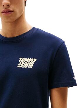 Tommy Jeans Bubble T-Shirt in Blau für Herren.