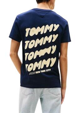 Tommy Jeans Bubble T-Shirt in Blau für Herren.
