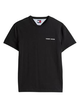 T-Shirt Tommy Jeans Slanted Schwarz für Herren