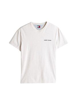 Tommy Jeans Slanted T-Shirt in Beige für Herren.