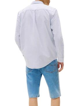 Hemd Tommy Jeans Oxford blau für Herren