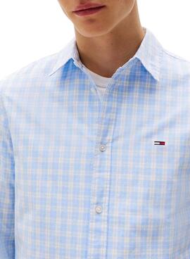 Hemd Tommy Jeans Popeline in Hellblau für Herren