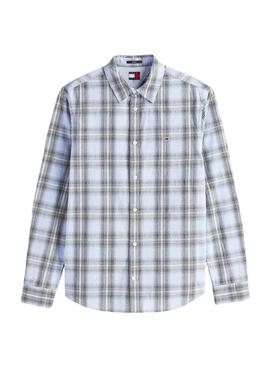 Hemd Tommy Jeans Poplin Check blau für Herren