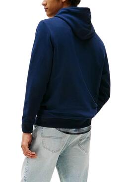 Sudadera Tommy Jeans Chest Flag Blau für Herren.