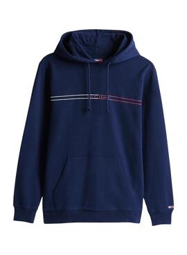 Sudadera Tommy Jeans Chest Flag Blau für Herren.