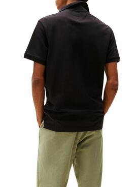 Polo Tommy Jeans Brust Flagge Schwarz für Herren