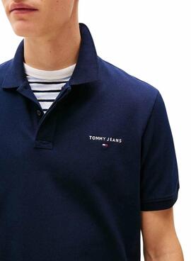 Polo Tommy Jeans Linear Marine für Herren