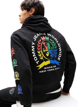 Sweatshirt Tommy Jeans Varsity schwarz für Herren