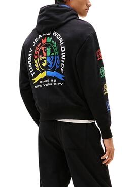 Sweatshirt Tommy Jeans Varsity schwarz für Herren