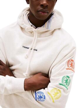 Sweatshirt Tommy Jeans Varsity beige für Herren