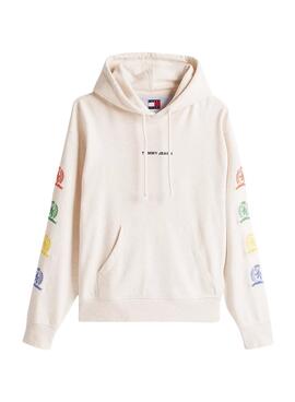 Sweatshirt Tommy Jeans Varsity beige für Herren