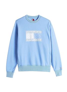 Sweatshirt Tommy Jeans Paisley Crew in Blau für Herren