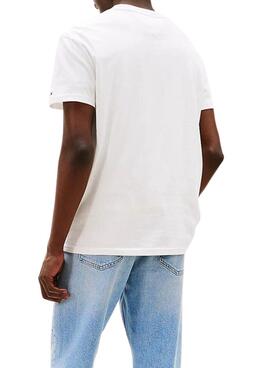 T-Shirt Tommy Jeans Signature in Weiß für Herren