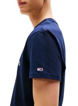 T-Shirt Tommy Jeans Signature in Marineblau für Herren