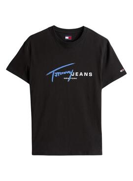 T-shirt Tommy Jeans Signature schwarz für Herren