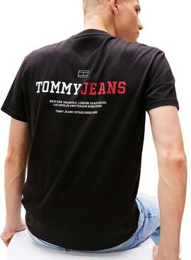 T-shirt Tommy Jeans DNA schwarz für Herren