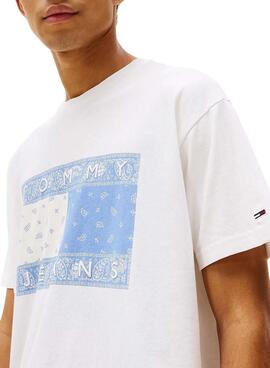 Übergroßes Tommy Jeans Paisley-T-Shirt in Weiß für Herren