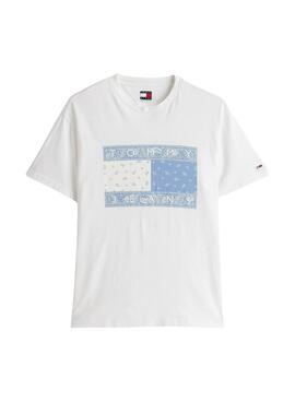 Übergroßes Tommy Jeans Paisley-T-Shirt in Weiß für Herren