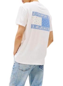 T-Shirt Tommy Jeans Paisley Weiß für Herren