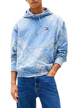 Sudadera Tommy Jeans Paisley blau für Männer