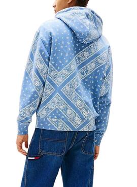 Sudadera Tommy Jeans Paisley blau für Männer