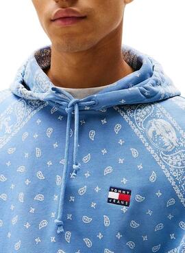 Sudadera Tommy Jeans Paisley blau für Männer