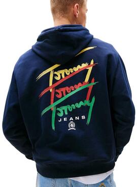 Tommy Jeans Twisted Hoodie in Blau für Herren.