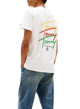 T-Shirt Tommy Jeans Twisted weiß für Herren