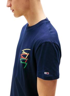 T-Shirt Tommy Jeans Twisted in Marineblau für Herren.