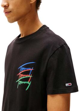 T-shirt Tommy Jeans Twisted schwarz für Herren.
