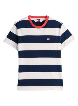T-Shirt Tommy Jeans Stripe blau und weiß für Herren