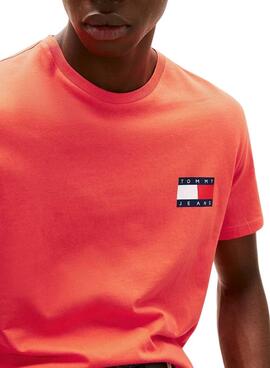 T-shirt Tommy Jeans Essential Flag orange für Herren