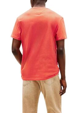 T-shirt Tommy Jeans Essential Flag orange für Herren