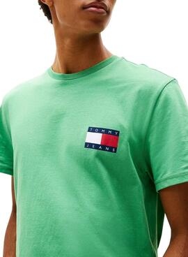 Tommy Jeans Essential Flag T-Shirt in Grün für Herren