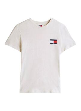 T-shirt Tommy Jeans Essential Flag beige für Herren