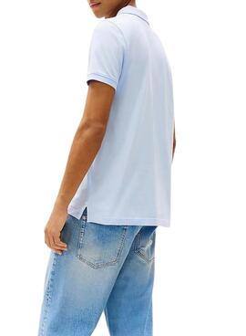 Poloshirt Tommy Jeans Slim hellblau für Herren