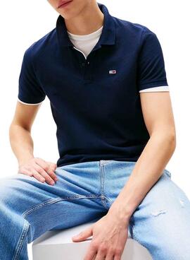 Polo Tommy Jeans Slim marineblau für Herren